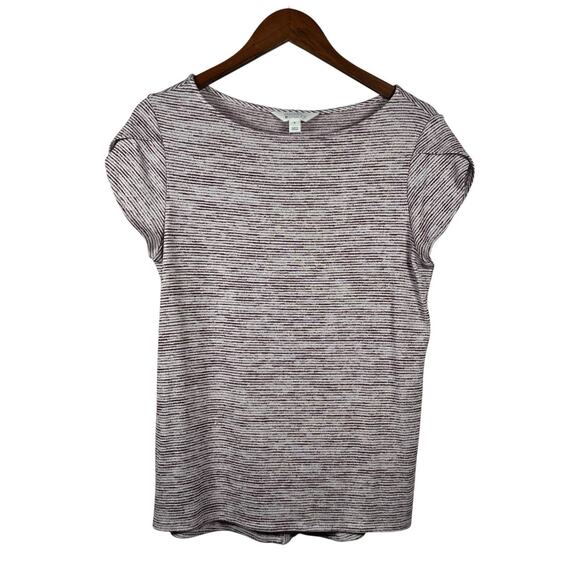 Stitch Fix Market Spruce Womens Knit Top Striped Button Back Tulip Sleeve Medium - Picture 1 of 10